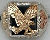 Black Hills Gold and Silver Eagle Ring