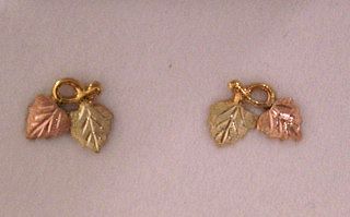 Black Hills Gold Grape Leaf Post Earrings