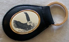 Flying Eagle Key Fob with Scrimshaw