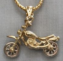 Two Tone Gold Dirt Bike Pendant