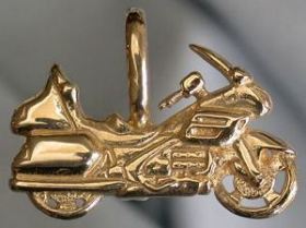 14kt Gold Wing 1800 Motorcycle Pendant